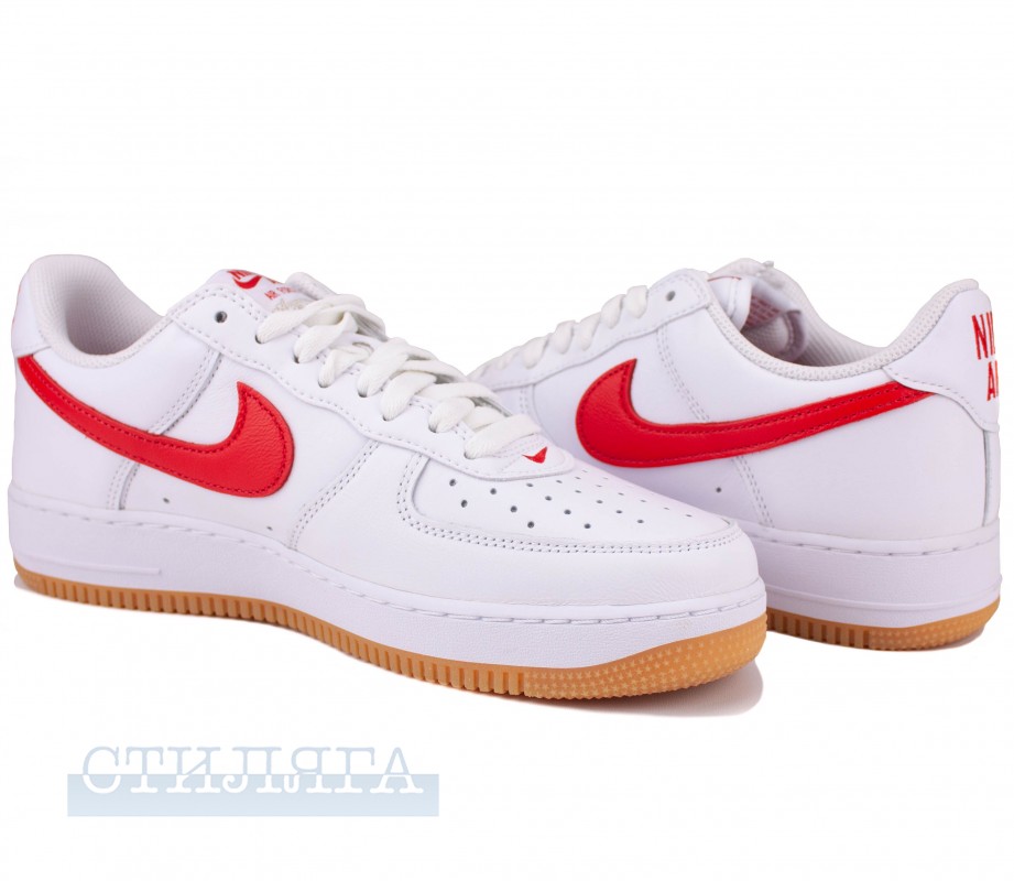 Nike air force 1 hot sale white and red low