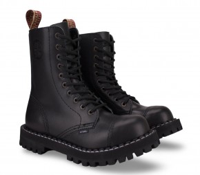 Ботинки Steel 105/106/O на 10 люверсов Black Кожа