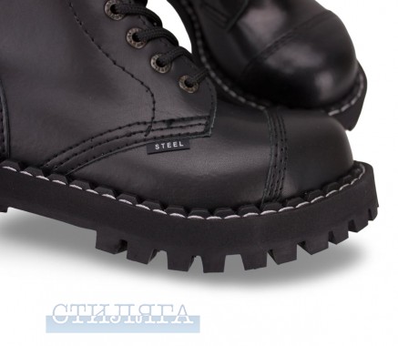 Steel Черевики Steel 105/106/O на 10 люверсів Black Шкіра - Картинка 8