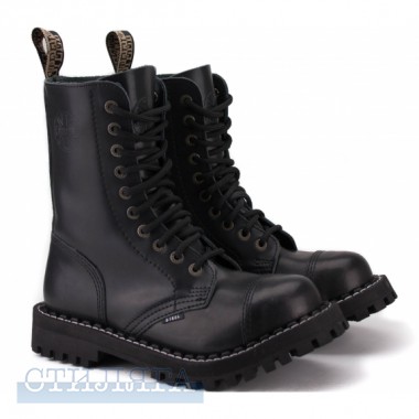 Steel Steel 105/106on-blk 37(р) ботинки black 100% кожа мех - Картинка 1