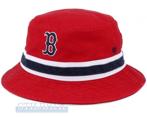 47 brand Панама 47 Brand Striped Bucket Boston Red Sox B-SDBKT02GWF-RD Red - Картинка 1