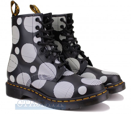 Dr.martens Ботинки Dr. Martens 1460 Women's Polka Dot Smooth Leather 26876009 Black - Картинка 1