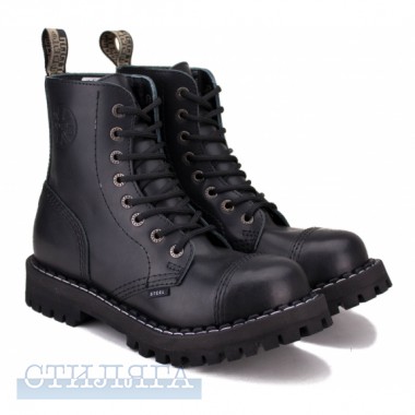 Steel Ботинки steel на 8 дыр 127/128ocw-blk 38(р) black 100% кожа - Картинка 1