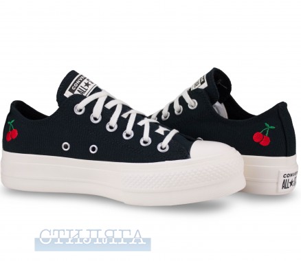 Converse Кеды Converse Chuck Taylor All Star Lift Ox Cherries A08862C Black - Картинка 2