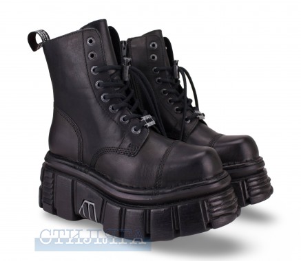 New Rock Ботинки New Rock Boot Black Tower With Laces M-NEWMILI083-S21 - Картинка 1