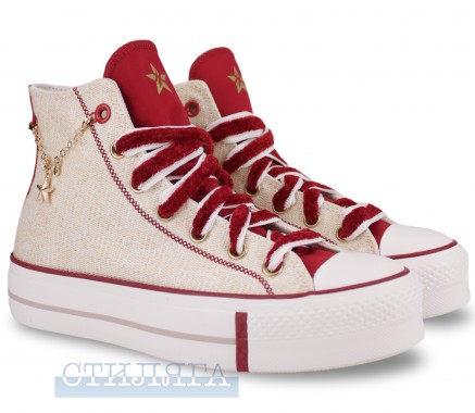 Converse Кеды Converse Chuck Taylor All Star Lift Platform Year Of The Snake A13351C Begie - Картинка 1