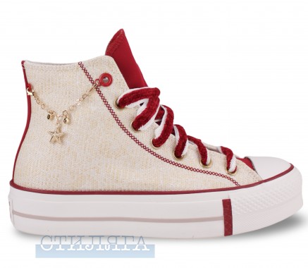 Converse Кеды Converse Chuck Taylor All Star Lift Platform Year Of The Snake A13351C Begie - Картинка 3