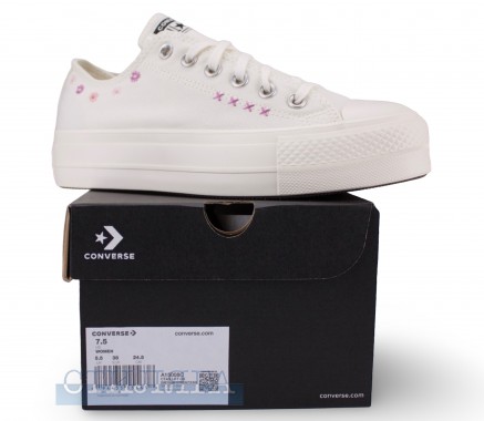 Converse Кеды Converse Chuck Taylor All Star Lift OX Floral A15008C White - Картинка 6