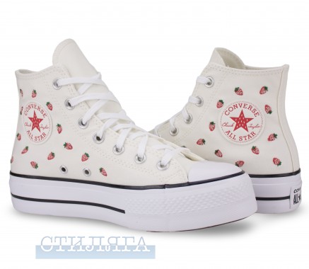 Converse Кеды Converse Chuck Taylor All Star Lift HI Strawberries A14934C Beige - Картинка 2