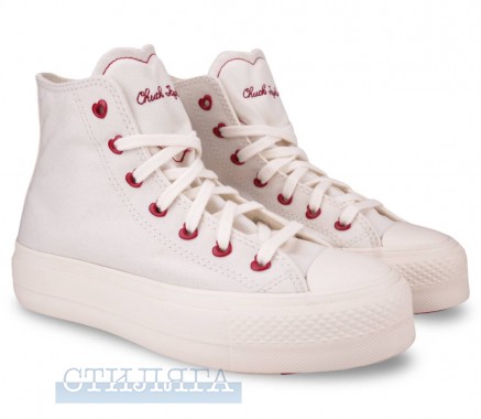 Converse Кеды Converse Chuck Taylor All Star Lift HI Valentine's Day A19058C белые - Картинка 1