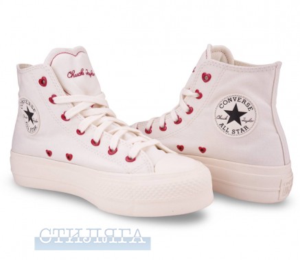 Converse Кеды Converse Chuck Taylor All Star Lift HI Valentine's Day A19058C белые - Картинка 2