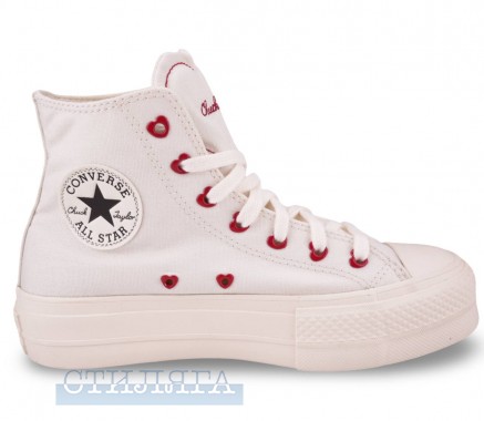 Converse Кеды Converse Chuck Taylor All Star Lift HI Valentine's Day A19058C белые - Картинка 3
