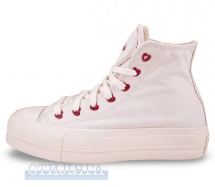 Converse Кеды Converse Chuck Taylor All Star Lift HI Valentine's Day A19058C белые - Картинка 4