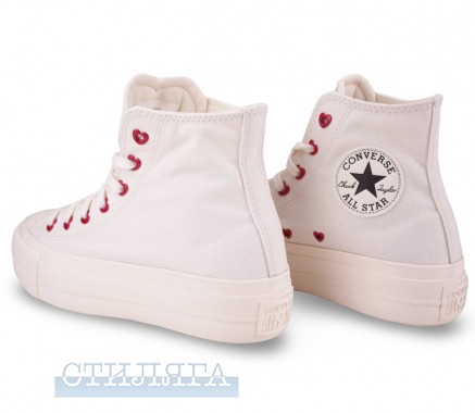 Converse Кеды Converse Chuck Taylor All Star Lift HI Valentine's Day A19058C белые - Картинка 5