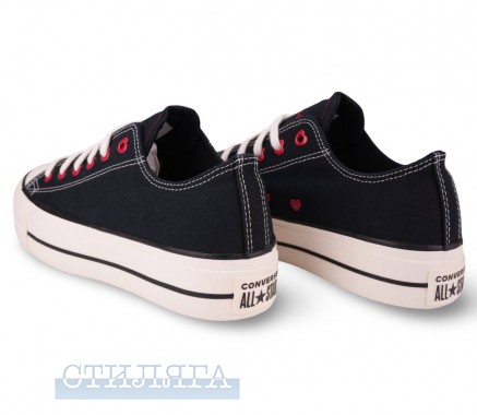 Converse Кеды Converse Chuck Taylor All Star Lift OX Valentine's Day A19059C чёрные - Картинка 5