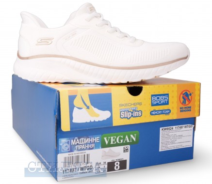 Skechers Кроссовки Skechers Slip-ins: BOBS Sport Squad Chaos 117497 WTGD белые - Картинка 6
