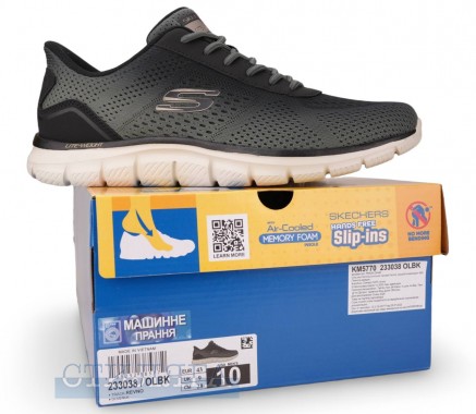 Skechers Кроссовки Skechers Slip-ins: Track 233038 OLBK оливковые - Картинка 6